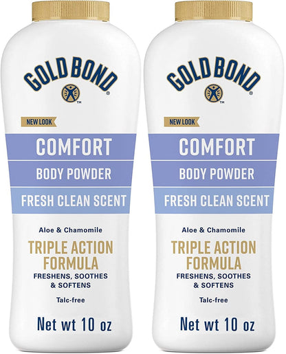 Gold Bond Comfort Body Powder, 10 oz., Talc - Free, Fresh Clean Scent With Aloe & Chamomile - 7DAY'S