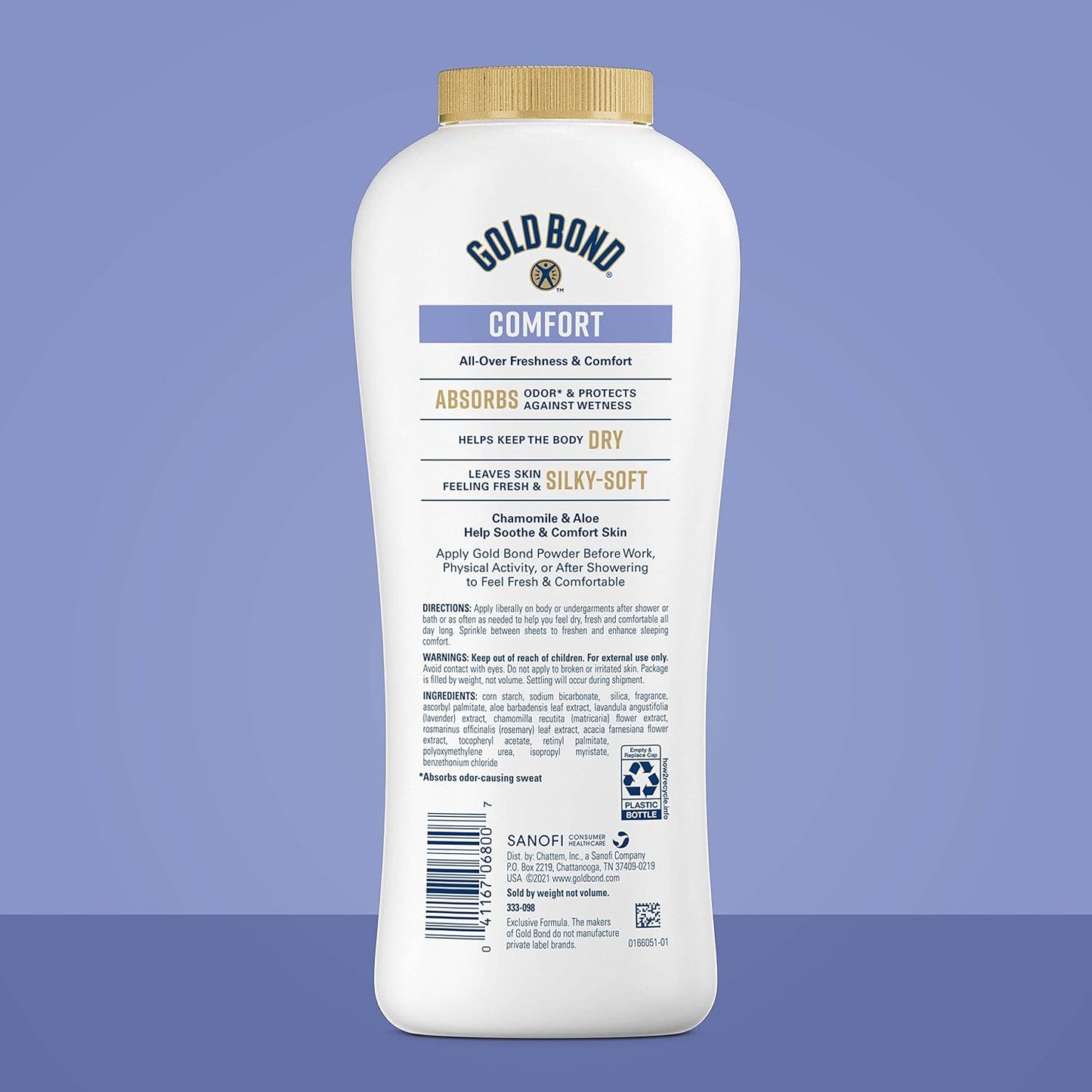 Gold Bond Comfort Body Powder, 10 oz., Talc - Free, Fresh Clean Scent With Aloe & Chamomile - 7DAY'S