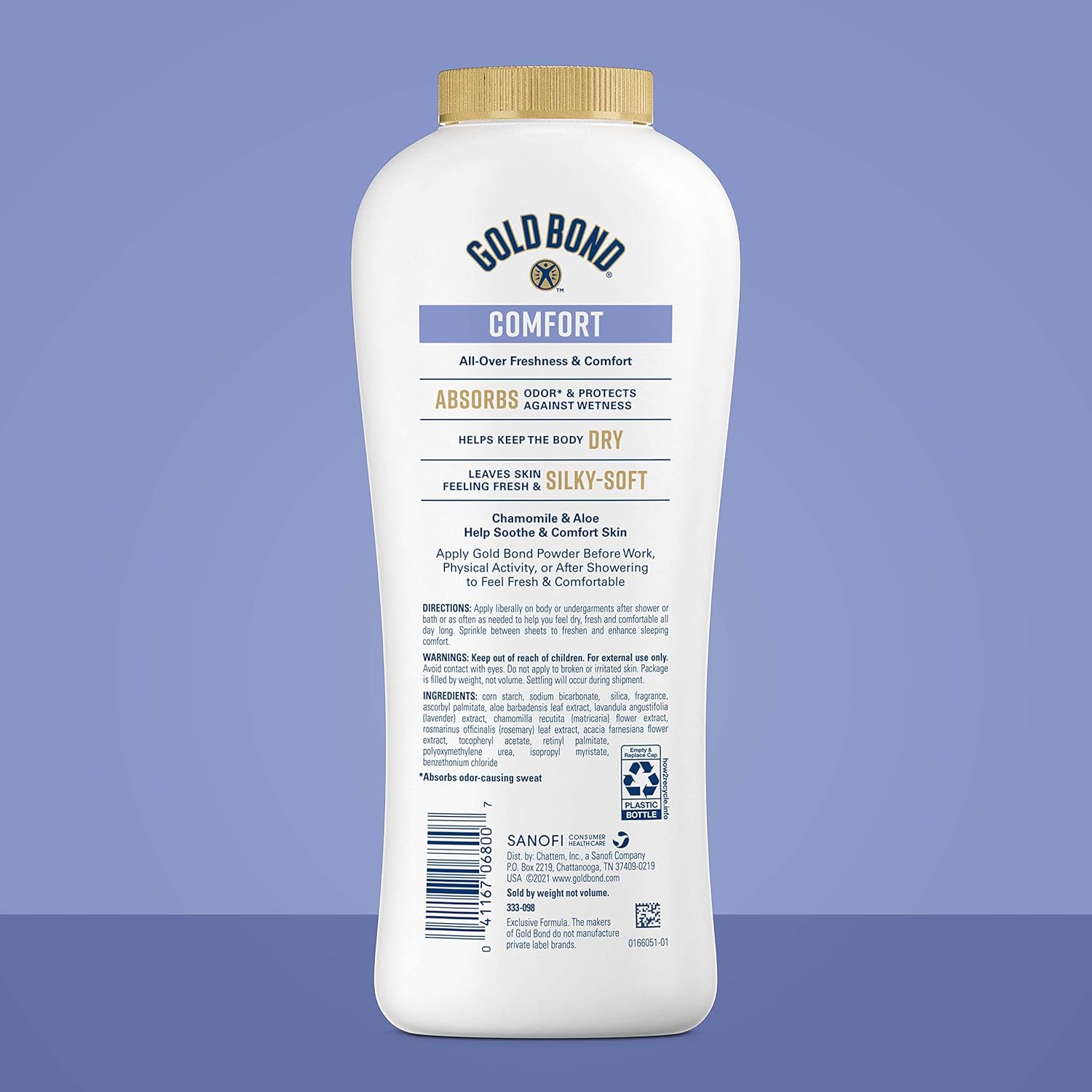 Gold Bond Comfort Body Powder, 10 oz., Talc - Free, Fresh Clean Scent With Aloe & Chamomile - 7DAY'S
