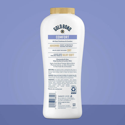 Gold Bond Comfort Body Powder, 10 oz., Talc - Free, Fresh Clean Scent With Aloe & Chamomile - 7DAY'S