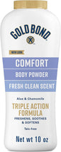 Gold Bond Comfort Body Powder, 10 oz., Talc - Free, Fresh Clean Scent With Aloe & Chamomile - 7DAY'S