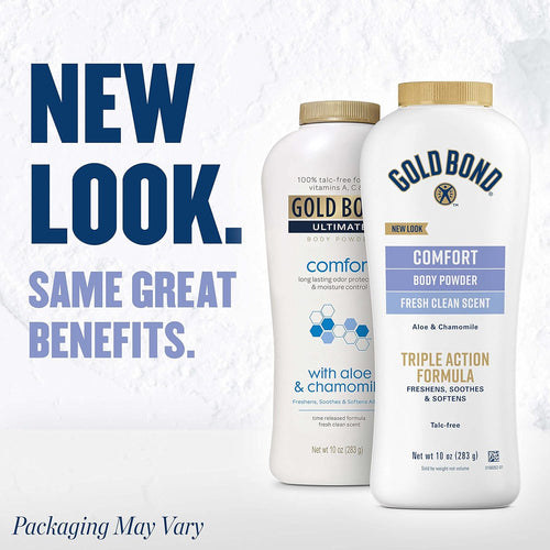 Gold Bond Comfort Body Powder, 10 oz., Talc - Free, Fresh Clean Scent With Aloe & Chamomile - 7DAY'S