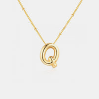 Gold - Plated Bubble Initial Necklace - 7DAY'S