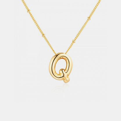 Gold - Plated Bubble Initial Necklace - 7DAY'S