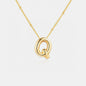 Gold - Plated Bubble Initial Necklace - 7DAY'S
