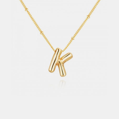 Gold-Plated Bubble Initial Necklace