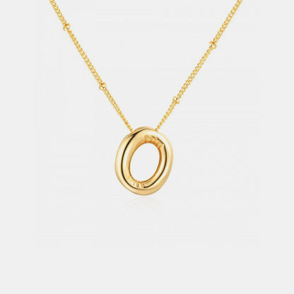 Gold - Plated Bubble Initial Necklace - 7DAY'S