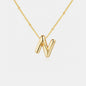 Gold - Plated Bubble Initial Necklace - 7DAY'S