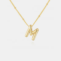 Gold - Plated Bubble Initial Necklace - 7DAY'S