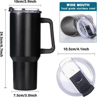 Gome 40 oz Tumbler with Handle Black - Stainless Steel Cup with Straw - Insulated Coffee Mug with Lid - Daisy Birthday Gifts for Women - Hand Wash Only - 7DAY'S