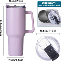 Gome 40 oz Tumbler with Handle - Stainless Steel Cup with Straw - Insulated Coffee Mug with Lid - Daisy Birthday Gifts for Women - Hand Wash Only Lavender purple - 7DAY'S