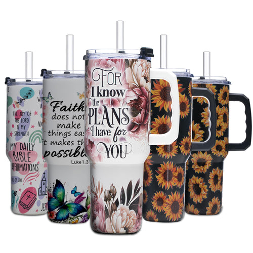 Gome 40oz American Flag & Eagle Tumbler – Patriotic 4th of July Gifts for Men, Veterans & Military, Insulated Stainless Steel Cup with Handle, Lid & Straw, Independence Day Gift for Dad