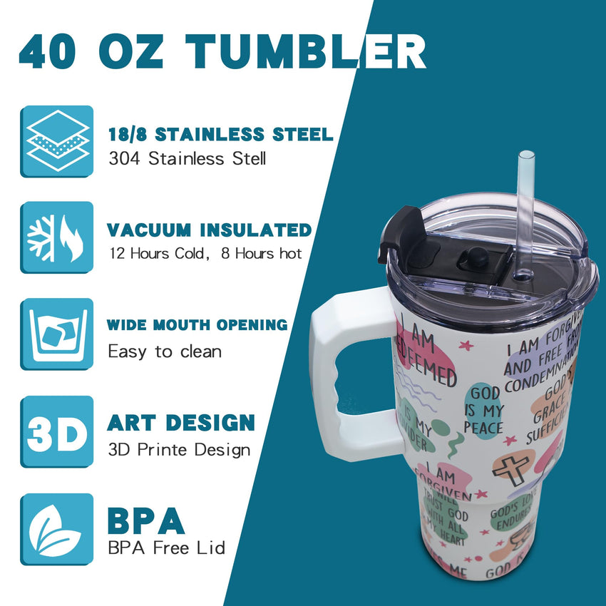 Gome 40oz American Flag & Eagle Tumbler – Patriotic 4th of July Gifts for Men, Veterans & Military, Insulated Stainless Steel Cup with Handle, Lid & Straw, Independence Day Gift for Dad - 7DAY'S
