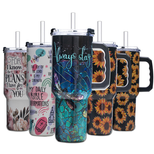 Gome 40oz American Flag & Eagle Tumbler – Patriotic 4th of July Gifts for Men, Veterans & Military, Insulated Stainless Steel Cup with Handle, Lid & Straw, Independence Day Gift for Dad - 7DAY'S