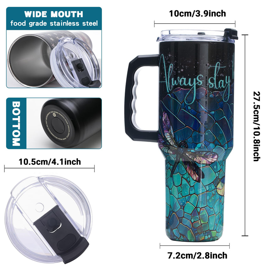 Gome 40oz American Flag & Eagle Tumbler – Patriotic 4th of July Gifts for Men, Veterans & Military, Insulated Stainless Steel Cup with Handle, Lid & Straw, Independence Day Gift for Dad - 7DAY'S
