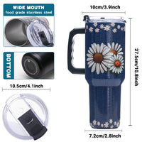 Gome 40oz American Flag & Eagle Tumbler – Patriotic 4th of July Gifts for Men, Veterans & Military, Insulated Stainless Steel Cup with Handle, Lid & Straw, Independence Day Gift for Dad - 7DAY'S