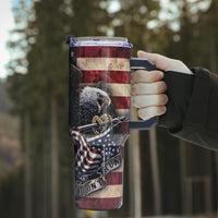 Gome 40oz American Flag & Eagle Tumbler – Patriotic 4th of July Gifts for Men, Veterans & Military, Insulated Stainless Steel Cup with Handle, Lid & Straw, Independence Day Gift for Dad - 7DAY'S