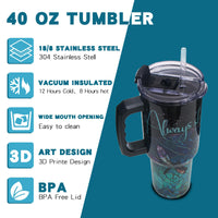 Gome 40oz American Flag & Eagle Tumbler – Patriotic 4th of July Gifts for Men, Veterans & Military, Insulated Stainless Steel Cup with Handle, Lid & Straw, Independence Day Gift for Dad - 7DAY'S