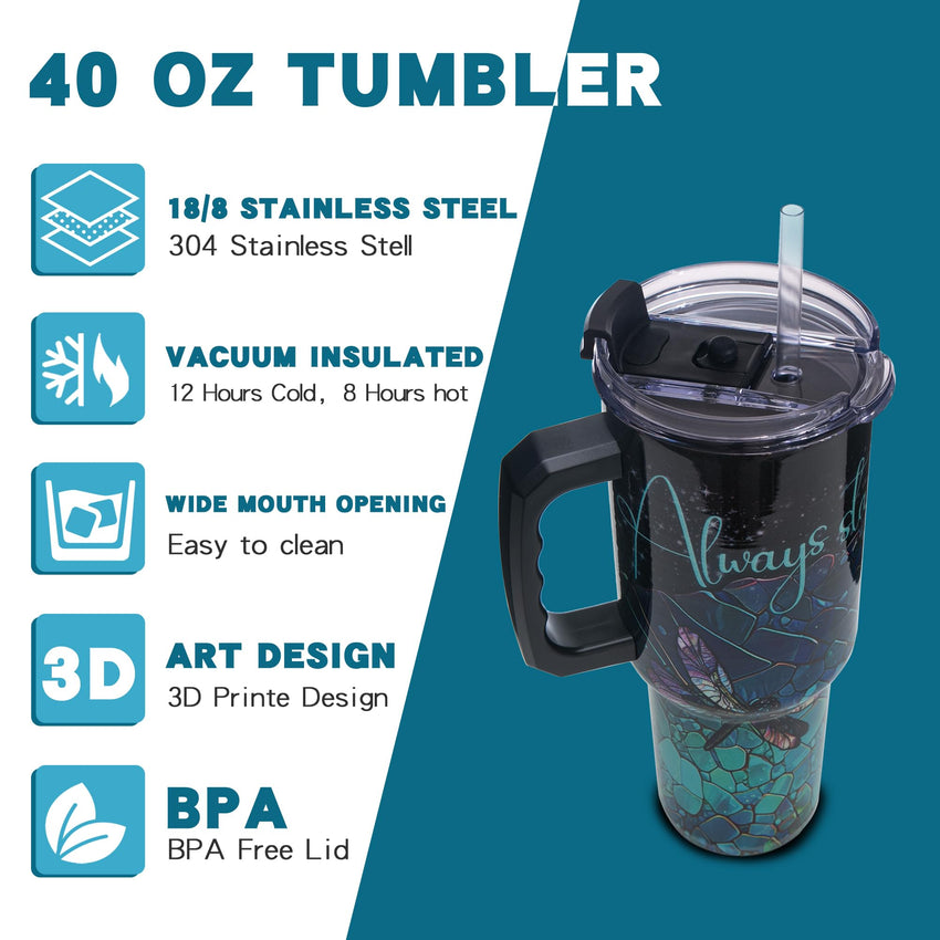 Gome 40oz American Flag & Eagle Tumbler – Patriotic 4th of July Gifts for Men, Veterans & Military, Insulated Stainless Steel Cup with Handle, Lid & Straw, Independence Day Gift for Dad - 7DAY'S