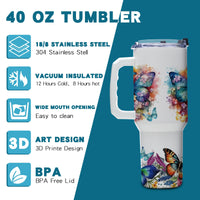 Gome 40oz American Flag & Eagle Tumbler – Patriotic 4th of July Gifts for Men, Veterans & Military, Insulated Stainless Steel Cup with Handle, Lid & Straw, Independence Day Gift for Dad - 7DAY'S