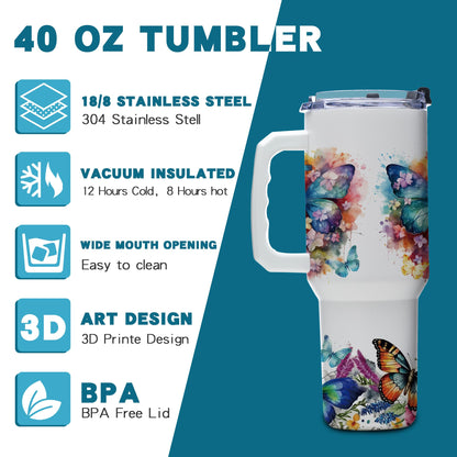 Gome 40oz American Flag & Eagle Tumbler – Patriotic 4th of July Gifts for Men, Veterans & Military, Insulated Stainless Steel Cup with Handle, Lid & Straw, Independence Day Gift for Dad - 7DAY'S