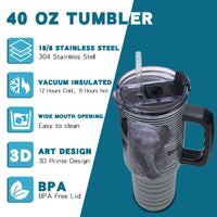 Gome 40oz Neon Gaming Tumbler - Gamer Gifts for Men & Boys - Birthday Gifts for Game Lovers, Boyfriend Insulated Stainless Steel Gamer Cup with Handle - 7DAY'S