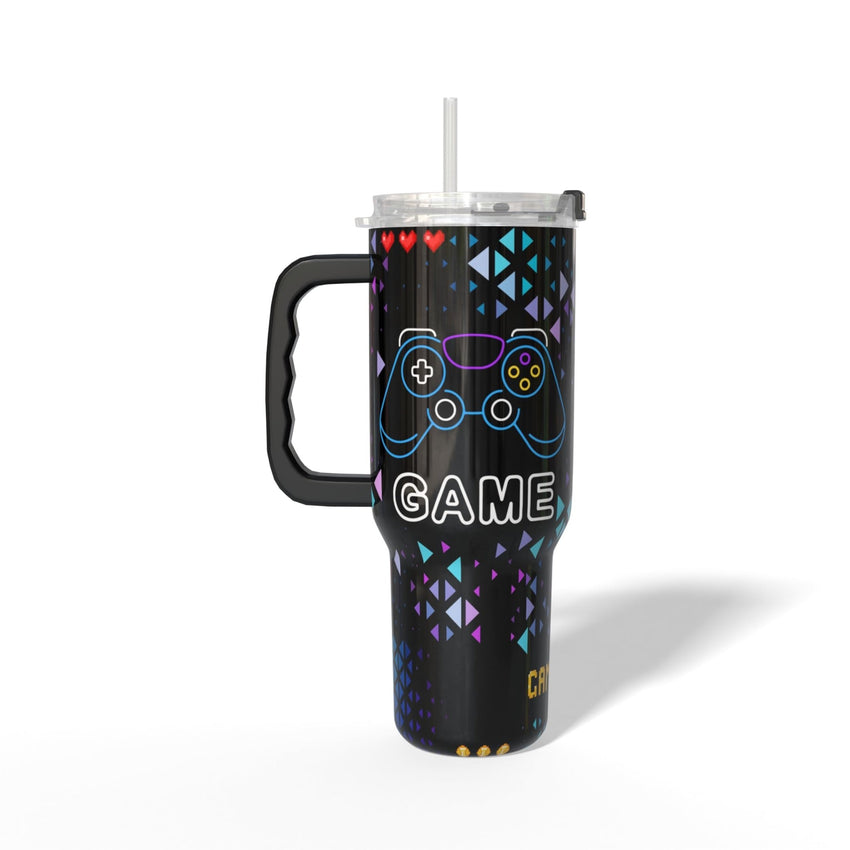 Gome 40oz Neon Gaming Tumbler - Gamer Gifts for Men & Boys - Birthday Gifts for Game Lovers, Boyfriend Insulated Stainless Steel Gamer Cup with Handle - 7DAY'S
