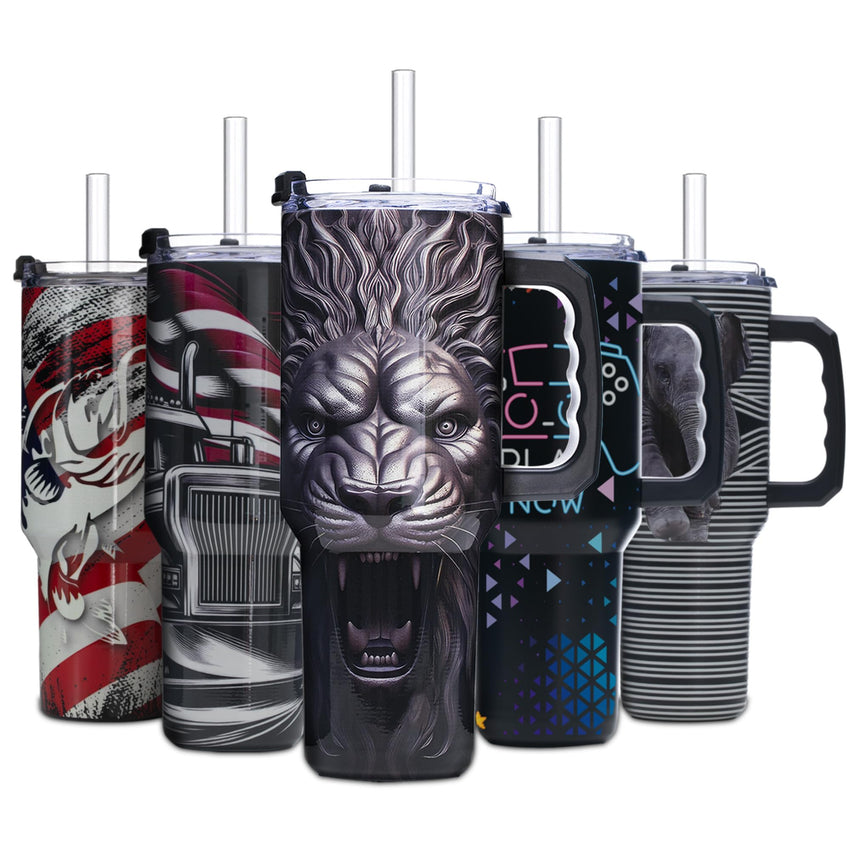 Gome 40oz Neon Gaming Tumbler - Gamer Gifts for Men & Boys - Birthday Gifts for Game Lovers, Boyfriend Insulated Stainless Steel Gamer Cup with Handle - 7DAY'S
