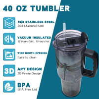 Gome 40oz Neon Gaming Tumbler - Gamer Gifts for Men & Boys - Birthday Gifts for Game Lovers, Boyfriend Insulated Stainless Steel Gamer Cup with Handle - 7DAY'S