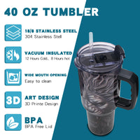 Gome 40oz Neon Gaming Tumbler - Gamer Gifts for Men & Boys - Birthday Gifts for Game Lovers, Boyfriend Insulated Stainless Steel Gamer Cup with Handle - 7DAY'S