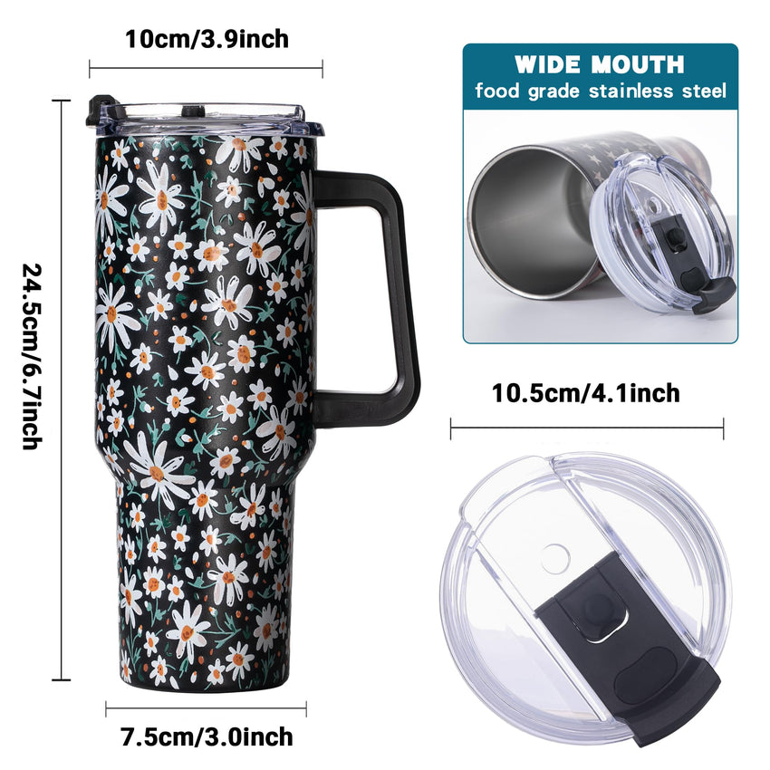 Gome 40oz Neon Gaming Tumbler - Gamer Gifts for Men & Boys - Birthday Gifts for Game Lovers, Boyfriend Insulated Stainless Steel Gamer Cup with Handle - 7DAY'S