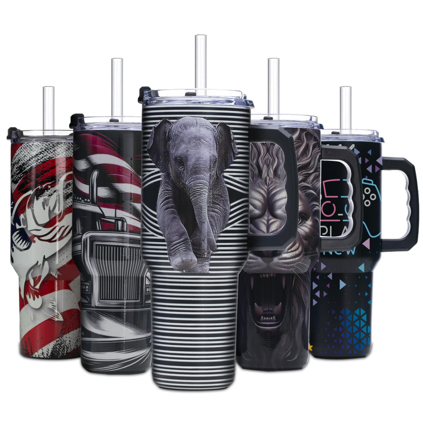 Gome 40oz Neon Gaming Tumbler - Gamer Gifts for Men & Boys - Birthday Gifts for Game Lovers, Boyfriend Insulated Stainless Steel Gamer Cup with Handle - 7DAY'S