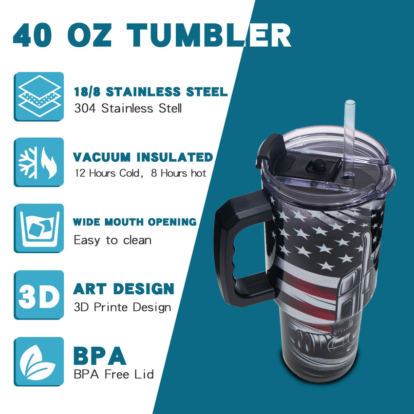 Gome 40oz Neon Gaming Tumbler - Gamer Gifts for Men & Boys - Birthday Gifts for Game Lovers, Boyfriend Insulated Stainless Steel Gamer Cup with Handle - 7DAY'S