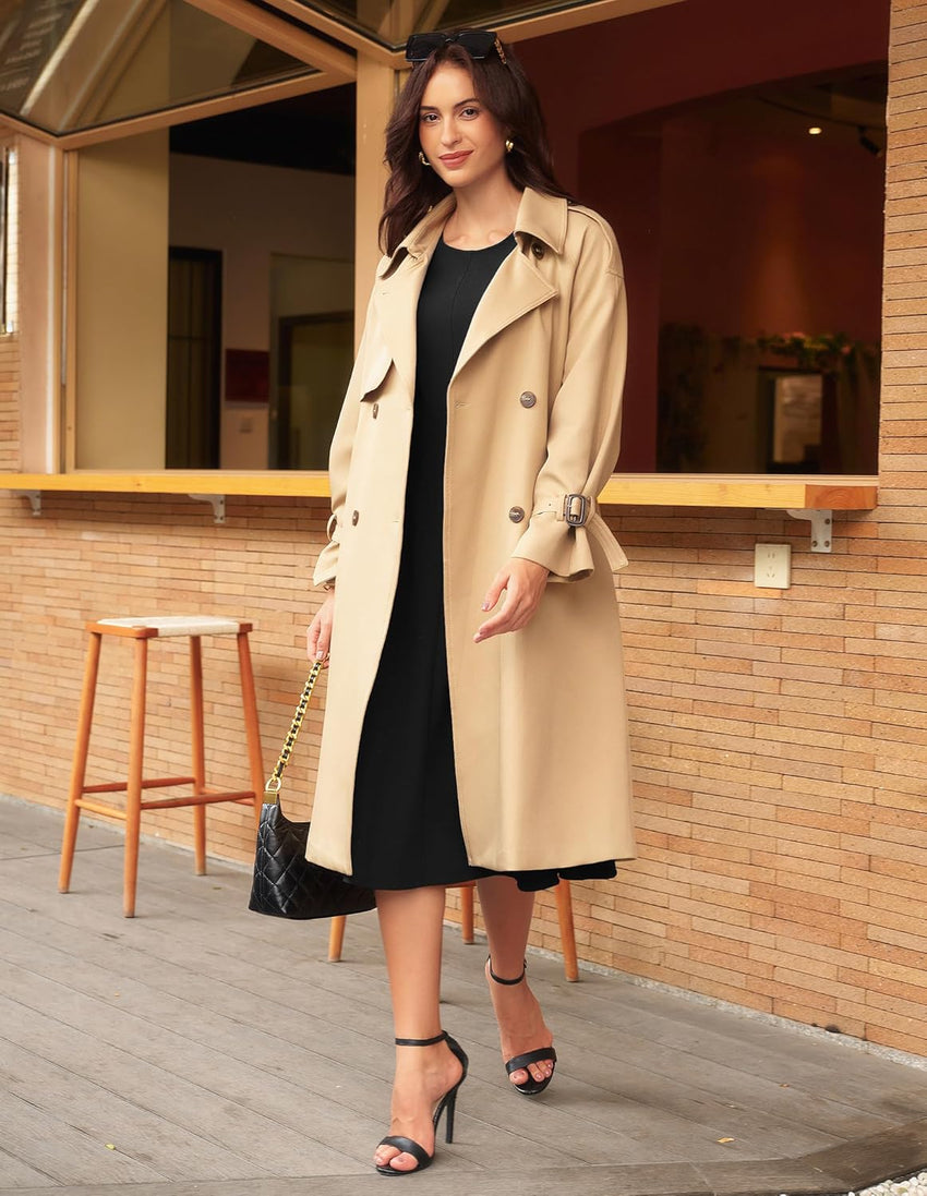 GRACE KARIN 2025 Wear to Work Dress for Women A Line Midi Fit 3/4 Sleeve Church Round Neck Business Dresses - 7DAY'S