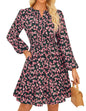 GRACE KARIN 2025 Women's Long Sleeve Henley V - Neck Smocked Waist Floral Mini Tiered A Line Dresses with Pockets - 7DAY'S