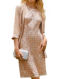 GRACE KARIN Women's 2025 Fall Wedding Guest Dress,Mother of The Bride Dresses, Formal 2 Piece Sequin Dress,Knee Length - 7DAY'S