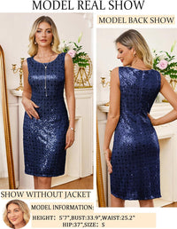 GRACE KARIN Women's 2025 Fall Wedding Guest Dress,Mother of The Bride Dresses, Formal 2 Piece Sequin Dress,Knee Length - 7DAY'S