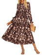 GRACE KARIN Women's Floral Midi Dress 2025 Long Sleeve Fall Elegant Smocked Tiered Flowy Wedding Guest Dresses with Pockets - 7DAY'S