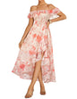 GRACE KARIN Women's Floral Print Maxi Dress Off Shoulder Smocked A Line Flowy Ruffle Wedding Guest Dresses with Pockets - 7DAY'S
