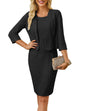 GRACE KARIN Women's Sequin Lace Dress with Jacket 3/4 Sleeve Two Piece Mother of The Bride Dresses Formal Wedding Guest Dress - 7DAY'S