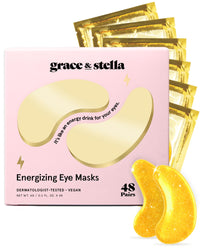 grace & stella Award Winning Under Eye Mask - Travel Essentials - Birthday Gifts for Women - Gel Eye Patches for Dark Circles, Puffy Eyes, Wrinkles, Undereye Bags - Vegan - Self Care (24 Pairs, Gold) - 7DAY'S