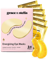 grace & stella Award Winning Under Eye Mask - Travel Essentials - Birthday Gifts for Women - Gel Eye Patches for Dark Circles, Puffy Eyes, Wrinkles, Undereye Bags - Vegan - Self Care (24 Pairs, Gold) - 7DAY'S