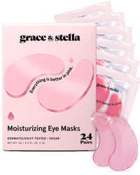 grace & stella Award Winning Under Eye Mask - Travel Essentials - Birthday Gifts for Women - Gel Eye Patches for Dark Circles, Puffy Eyes, Wrinkles, Undereye Bags - Vegan - Self Care (24 Pairs, Gold) - 7DAY'S