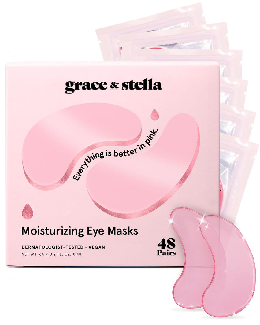 grace & stella Award Winning Under Eye Mask - Travel Essentials - Birthday Gifts for Women - Gel Eye Patches for Dark Circles, Puffy Eyes, Wrinkles, Undereye Bags - Vegan - Self Care (24 Pairs, Gold) - 7DAY'S
