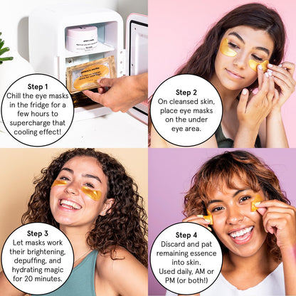 grace & stella Award Winning Under Eye Mask - Travel Essentials - Birthday Gifts for Women - Gel Eye Patches for Dark Circles, Puffy Eyes, Wrinkles, Undereye Bags - Vegan - Self Care (24 Pairs, Gold) - 7DAY'S
