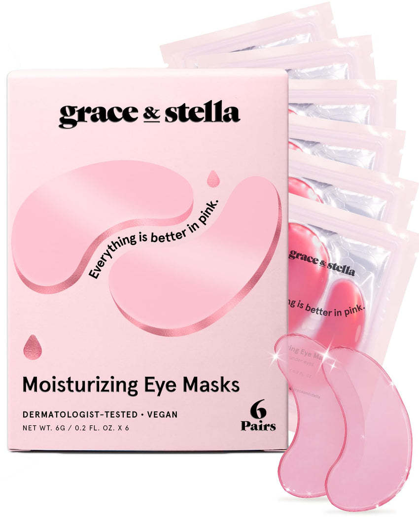 grace & stella Award Winning Under Eye Mask - Travel Essentials - Birthday Gifts for Women - Gel Eye Patches for Dark Circles, Puffy Eyes, Wrinkles, Undereye Bags - Vegan - Self Care (24 Pairs, Gold) - 7DAY'S