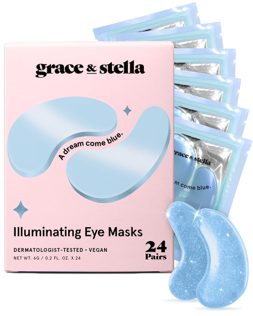 grace & stella Award Winning Under Eye Mask - Travel Essentials - Birthday Gifts for Women - Gel Eye Patches for Dark Circles, Puffy Eyes, Wrinkles, Undereye Bags - Vegan - Self Care (24 Pairs, Gold) - 7DAY'S