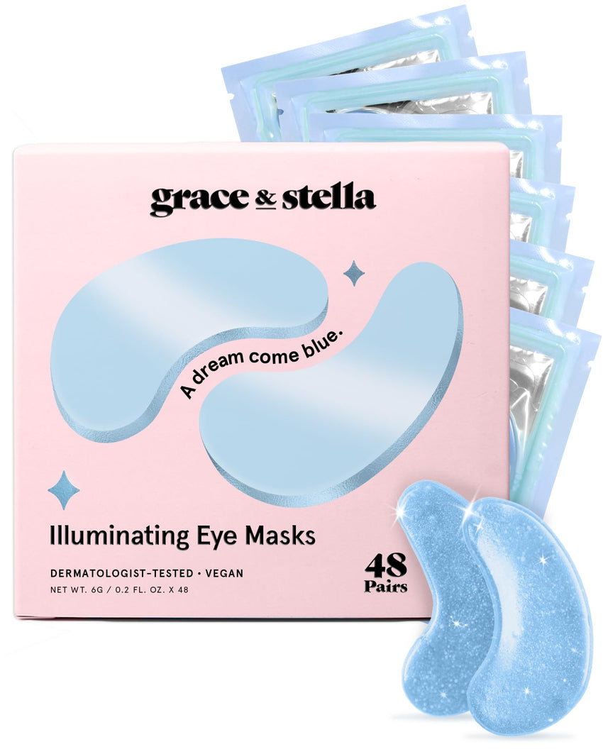 grace & stella Award Winning Under Eye Mask - Travel Essentials - Birthday Gifts for Women - Gel Eye Patches for Dark Circles, Puffy Eyes, Wrinkles, Undereye Bags - Vegan - Self Care (24 Pairs, Gold) - 7DAY'S