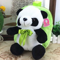 Green Cute Plush Panda Kids Shoulder Bag Travel Snacks Backpack Small School Bag - 7DAY'S