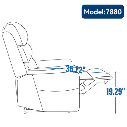 Grey Chenille Dual Motor Infinite Position Up to 350 LBS Power Lift Recliner Chair with Power - Remote, Heat Massage and Heavy Duty Motion Mechanism - 7DAY'S